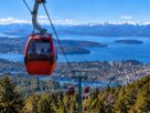 Cerro Otto em Bariloche com teleférico, Lago Nahuel Huapi e montanhas da Patagônia