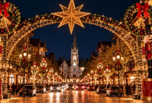 Natal Luz de Gramado com decoração natalina e iluminação especial no centro da cidade