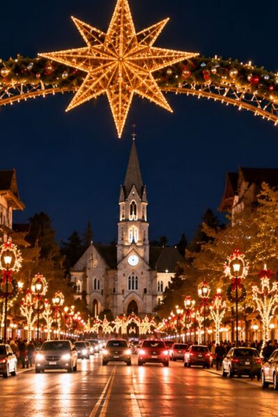 Natal Luz de Gramado com decoração natalina e iluminação especial no centro da cidade
