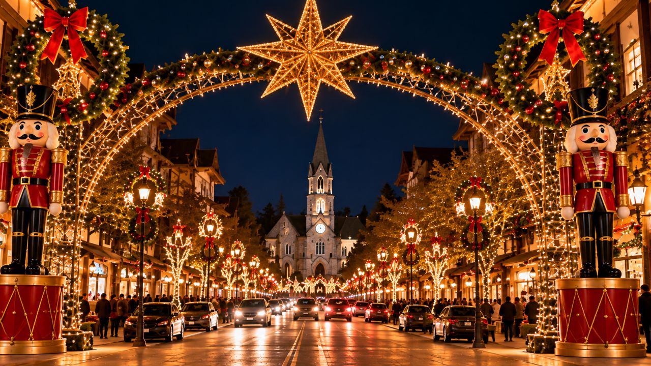 Natal Luz de Gramado com decoração natalina e iluminação especial no centro da cidade