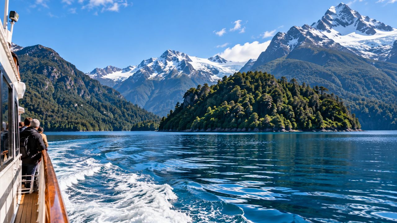 Puerto Blest em Bariloche com navegação pelo Lago Nahuel Huapi e montanhas da Patagônia