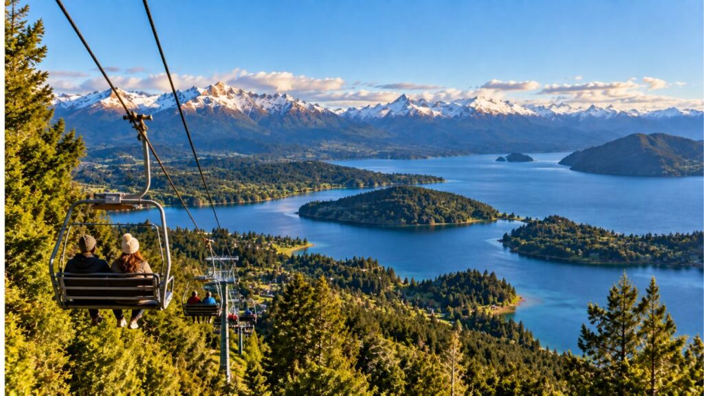 Cerro Campanario em Bariloche com aerosilla e vista para lagos e montanhas