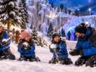 Área de neve do Snowland em Gramado com visitantes e atrações