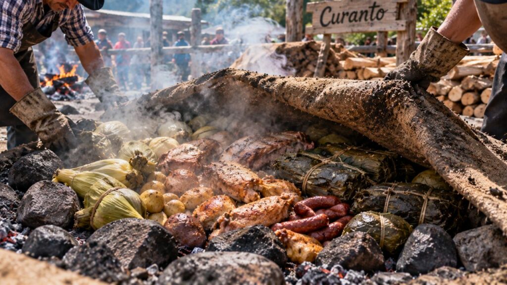 Colonia Suiza em Bariloche com preparação tradicional do curanto