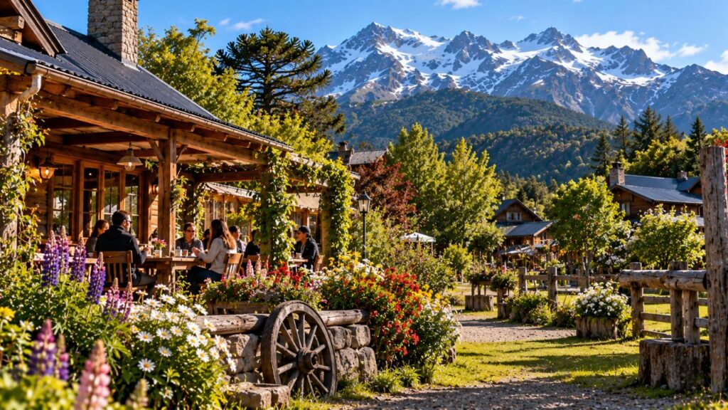 Colonia Suiza em Bariloche com produtos regionais e gastronomia patagônica