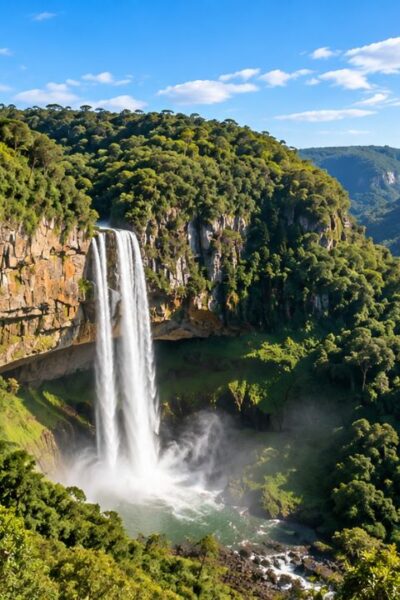 Parque do Caracol em Canela com vista para a Cascata do Caracol