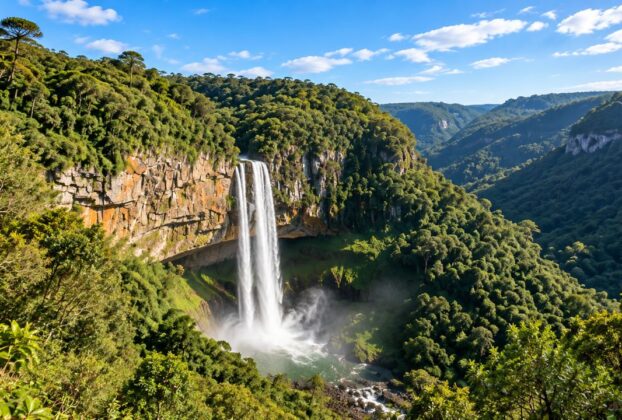 Parque do Caracol em Canela com vista para a Cascata do Caracol